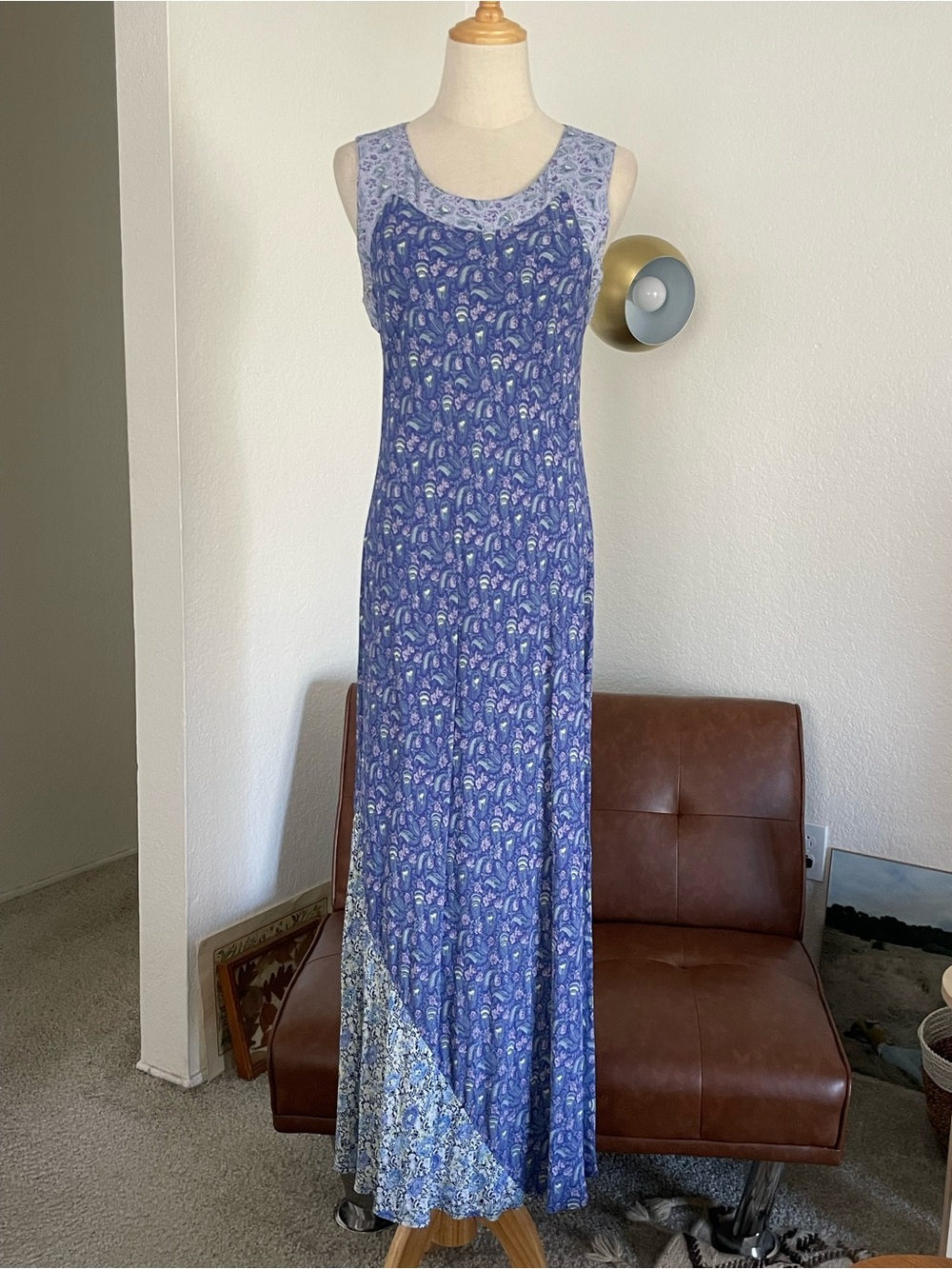 Vintage 1990s Y2K April Cornell Boho Cottagecore Romantic Floral Maxi Dress